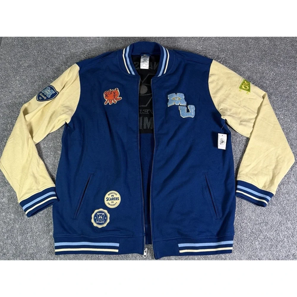 NWT Disney Parks Men's Monsters University Varsity Jacket Blue Size Large READ